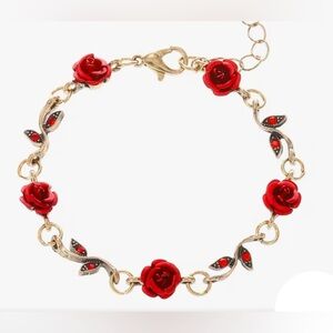 Elegant Red Rose Gold Bracelet